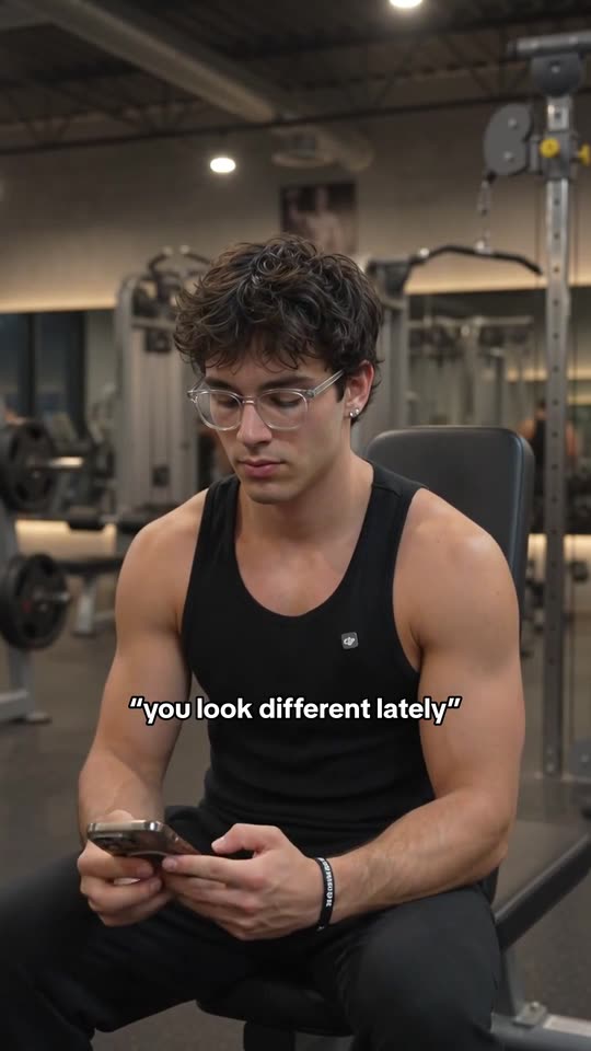 On-screen text beat: “you look different lately”